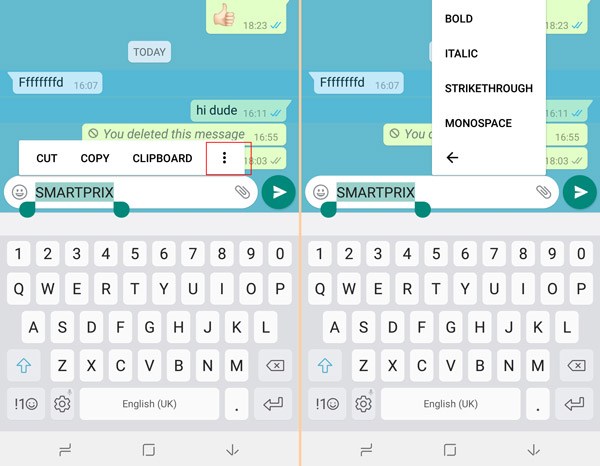 Format Whatsapp Images Change font, Bold, italics, strikethrough
