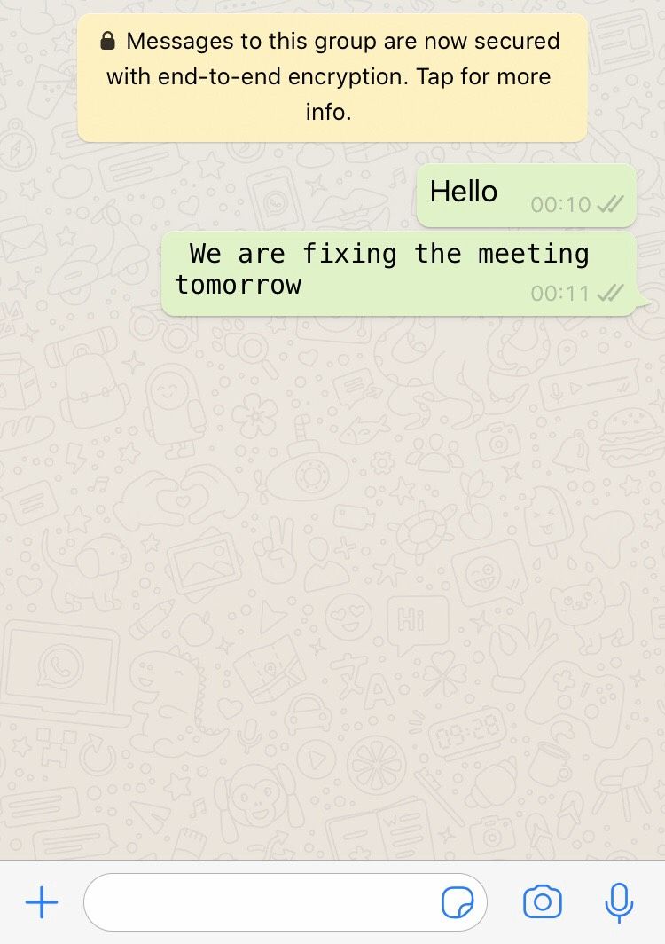 Whatsapp The typewriter font
