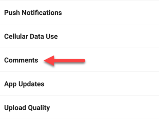 click on comments option