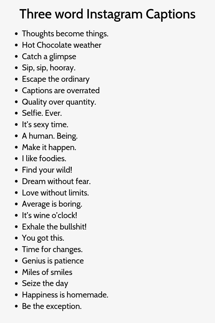 Three Word Captions for Insta